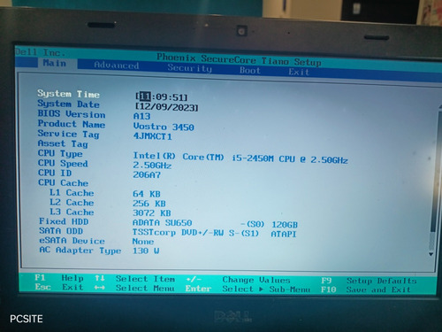 Laptop Dell Vostro 3450 Sin Disco Ni Memoria 