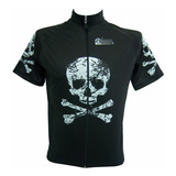 Camisa Ciclismo Calavera Negra Huesos Y Calavera Ciclismo