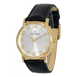 Relógio Champion Masculino Dourado Pulseira Couro Cn20828u Cor Da Correia Preto Cor Do Fundo Branco