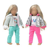 K.t.fancy 2 Sets American 18 Inch Girl Doll Clothes Winter O