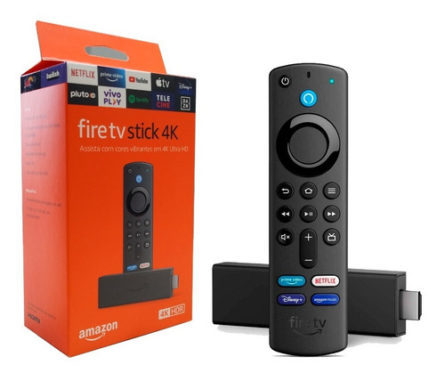 Amazon Fire Tv Stick 4k Hdr Uhd Controle Com Alexa Integrada