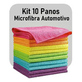 Kit 10 Panos Toalhas De Microfibra Automotivo Macio 40x40cm