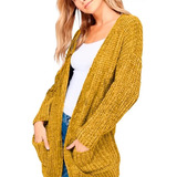 Sweater Cárdigan Chaleco De Mujer Chenille Grueso Colores