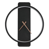 Moderno Minimalista Reloj De Pared Silencioso Redondo Negro