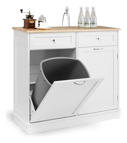 Gabinete Elegante Para Basura De Cocina Y Almacenamiento