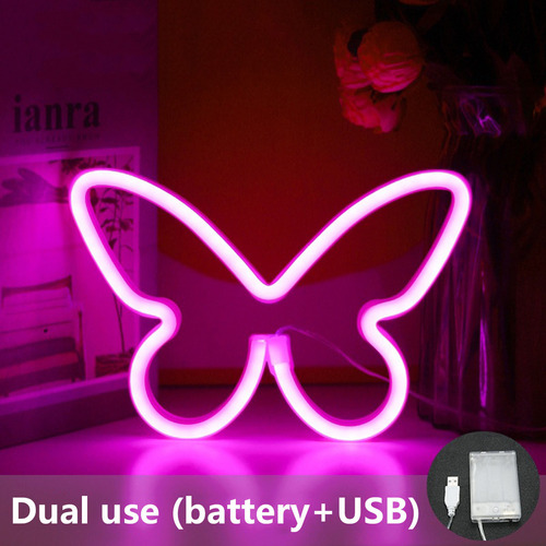 Luz Nocturna Led De Neón Con Letreros De Neón, Usb O Batería