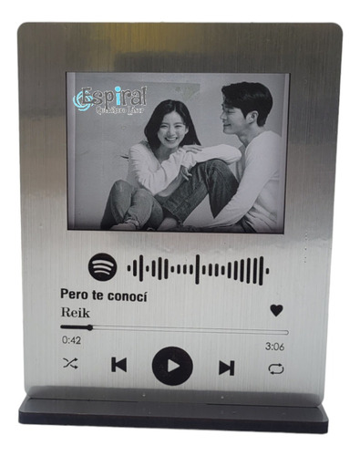 Cuadro Spotify Personalizado Mdf Con Vinil Plata.