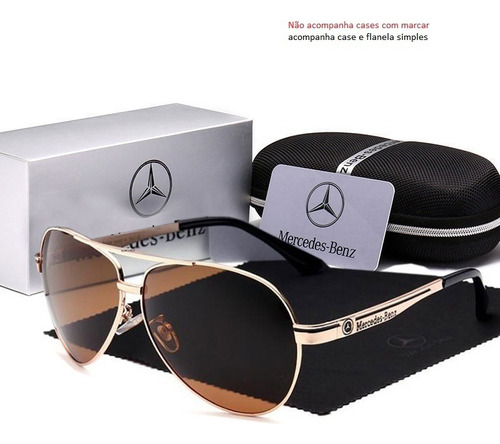 Óculos De Sol Mercedes Benz Aviador 737 Lentes Polarizadas Desenho Bronze