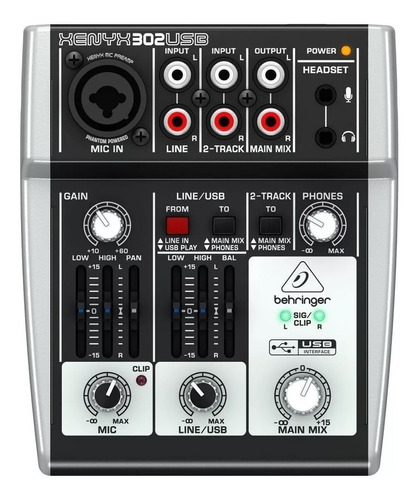 Consola Mixer Behringer 302 Usb Preamp Xenyx 5 Entradas Usb