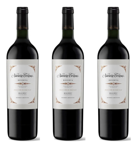 Navarro Correas Reserva Malbec 750ml X3 Zetta Bebidas