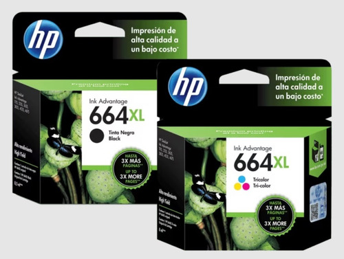 Hp 664 Xl Pack Negra - Color Original