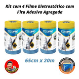 Kit 4und Filme Mascaramento Eletrostático C/ Fita 65cm X 20m