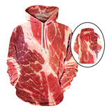 Camisa Manga Larga Unisex Estampado 3d Carne Sudadera Con Ca