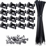 100 Pieces Cable Tie Mount Base Saddle Type Mount Wire Holde