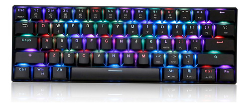 Teclado Retroiluminado Mecánico Para Ck61 Rgb Motospeed Blac