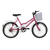 Bicicleta Infantil Feminina Athor Nature Aro 20 Com Cestão Cor Rosa Tamanho Do Quadro 20