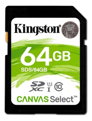 Tarjeta De Memoria Kingston Sds  Canvas Select 64gb