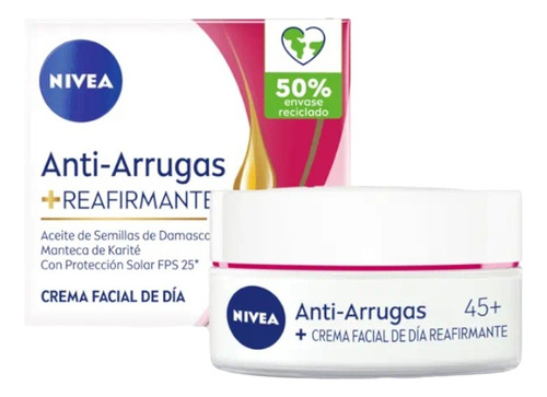 Crema Antiarrugas Reafirmante Dia 45+ Fps25 50ml Nivea