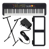 Kit Teclado Musical Yamaha Psr F51 61 Teclas Fonte E Suporte