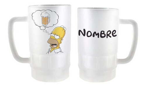 Tarro Cervecero Homero Simpson Con Nombre Personalizado 22oz