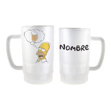 Tarro Cervecero Homero Simpson Con Nombre Personalizado 22oz