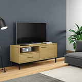 Mueble Tv Bajo Con Almacenamiento Oslo - Gris Y Pino.