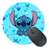 Mousepad Redondo Nuevo Alfombrilla Stitch Azul Disney