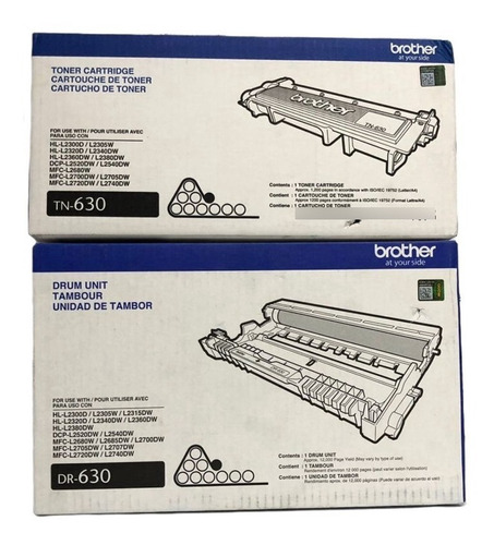 Pack Combo Toner Brother Tn-630 Y Drum Dr-630  Facturado