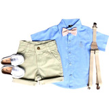 Conjunto Infantil Juvenil Bermuda + Camisa Social Estilosa