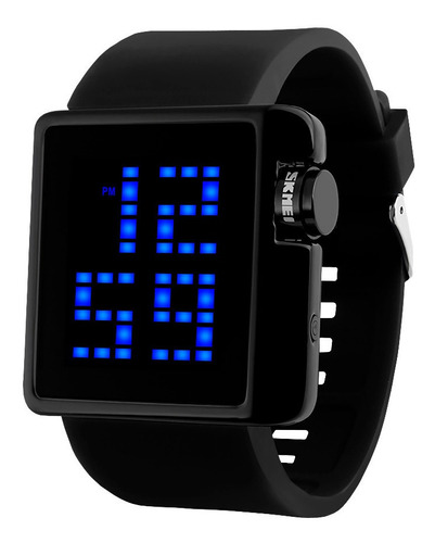 Reloj Unisex Skmei 1145 Digital Luz Led Watch Silicona Color De La Malla Negro