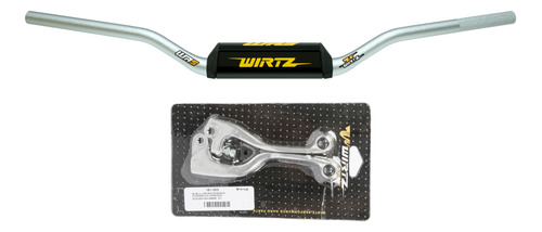 Manubrio Wr5 Plateado + Manijas Honda Crf 450 02-03 Wirtz