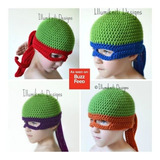 Gorro Antifaz Tortugas Ninja Tejido Crochet 