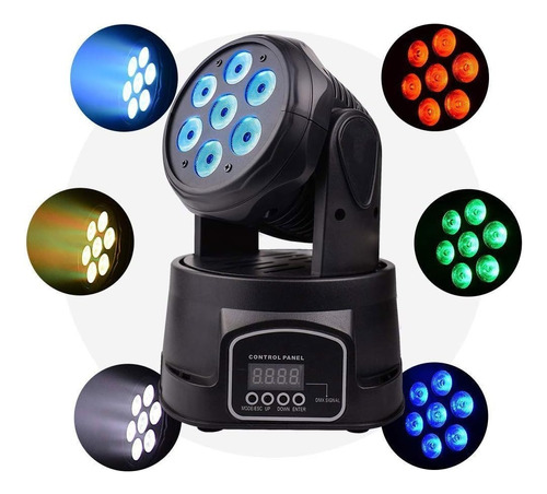 Cabezal Movil 7 Led X 12w Rgbw Robotico Dmx 13 Canales Dj