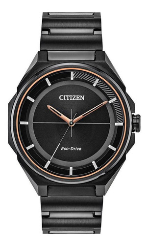 Reloj Citizen Eco-drive Caballero Negro Dr Bj6535 Acero 