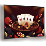 Quadro Cartas Jogos Poker Decorativo Poster A3 45x33cm