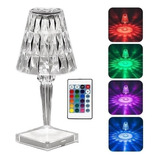 Lámpara Velador Led Recargable Táctil Control Rgb Diamante Color De La Estructura Transparente