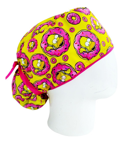 Gorro Quirúrgico Mujer + Lanyard Homero Simpson Donas