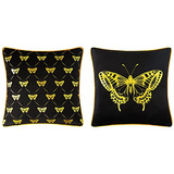 Fundas De Almohada Decorativas De Terciopelo Mariposas,...