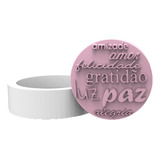 Molde Forma Silicone Redondo Paz-amor-felicidade Grande