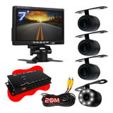 Kit Tela 7. Monitor 4 Camera De Ré Dvr Automotivo 4 Entrada