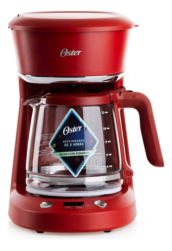 Cafetera Oster® 12 Tazas Roja Con Sistema Programable