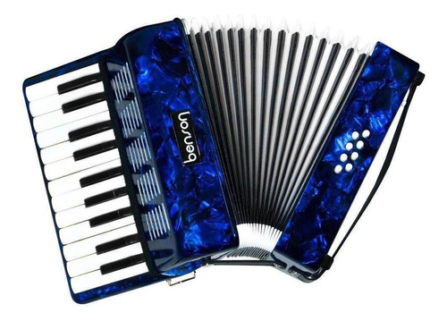 Acordeon Benson Bac08 Azul Perolado 8 Baixos Com Bag