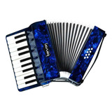 Acordeon Benson Azul Perolado 8 Baixos Sanfona Menor Com Bag