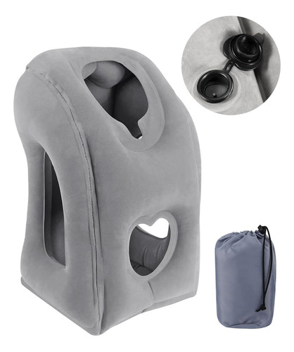 Almohada De Viaje Inflable Compacta Con Bolsa De Almacenamie