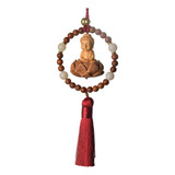 Colgante De Estatua De Buda Para Coche Con Borla, Rojo