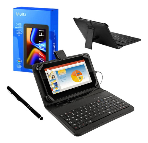 Tablet M7 64gb 4gb Nb409 + Case C/ Teclado Gboard + Caneta 