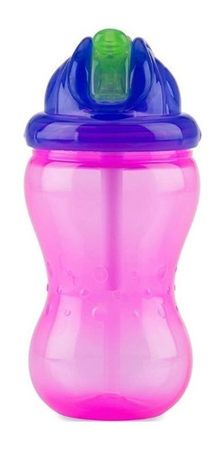 Vaso Flip It Popote Nuby 12oz Rosa Lila