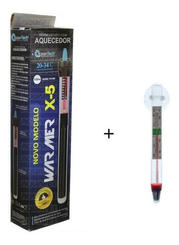 Kit Termostato/aquecedor X-5 100w 127v O.t + Termômetro