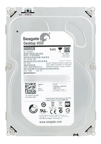 Hd Sata Dell 4tb 0vf3t3 64mb Sata Iii 5900u/min 3,5  Polegadas St4000dm000