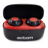 Fone De Ouvido Bluetooth 5.0 In-ear Preto/vermelho Btws-s30
